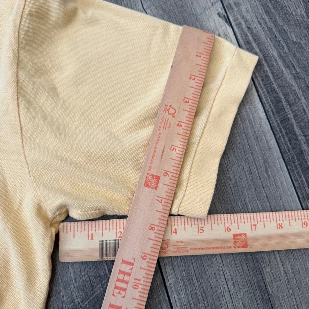 Lacoste Mens Linen Cotton Polo Shirt Size 8 XXL Pastel Yellow Short Sleeve Logo